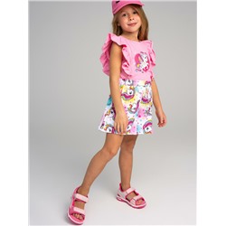 Комплект трикотажный для девочек: фуфайка (футболка), шорты