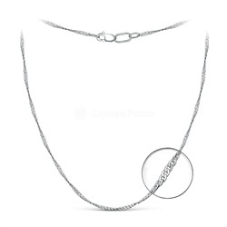 Цепь из серебра родированная - Сингапур, 55 см 81035010255