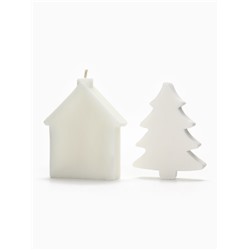 Подарочный набор новогодний: фигурное мыло ёлка и фигурная свеча дом, URAL LAB