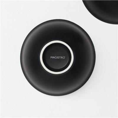Салатники Magistro Matt black, 250 мл, 11.5×5.6 см, набор 2 шт., фарфор, чёрные, белые