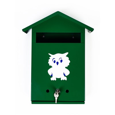 Ящик почтовый с замком, вертикальный, «Филин», зелёный