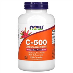 Now Foods, C-500, аскорбат кальция-C, 250 капсул