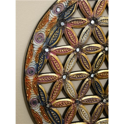 Панно резное «Цветы», 40×40×0.6 см