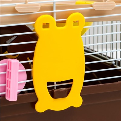 Клетка для грызунов «Пижон», 31×24×29 см, двухэтажная, с наполнением, пластик, металл, коричневая