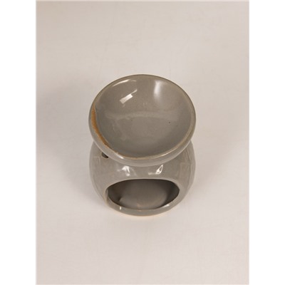 УЦЕНКА Аромалампа для эфирных масел керамика «Цветочки в ромбах», серая, 6.3×6.3×7.5 см