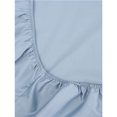 Простыня на резинке 2-спальная «Этель», 180×200+25 см, голубая, сатин