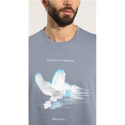 Фуфайка (футболка) мужская Герой-4 (1 шт) (Серый)