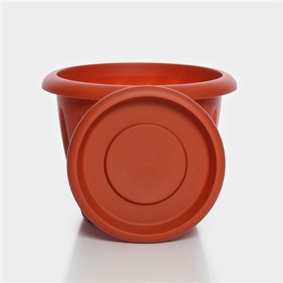 Горшок для цветов с поддоном «Фелиция», 3.6 л, d=22.5 см, h=17.2 см, пластиковый, терракотовый