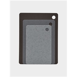 Доски разделочные «Грей», набор 3 шт., 38×29 см, 33.5×24 см, 29×19 см гибкие, пластик, серые