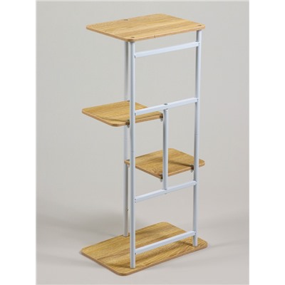 Подставка для цветов Greengo, 4 полки, 36×23×74 см, напольная, каркас металл, полки МДФ, белая