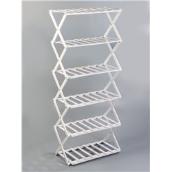 Подставка для цветов Greengo, 6 полок, 50 × 25 × 110 см, напольная, бамбук, белая