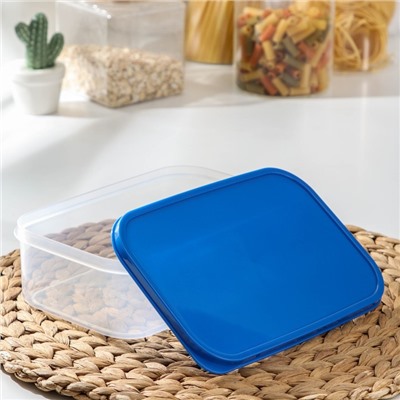 Набор контейнеров пищевых прямоугольных Доляна, 3 шт.: 150 мл, 500 мл, 1.2 л, цвет синий