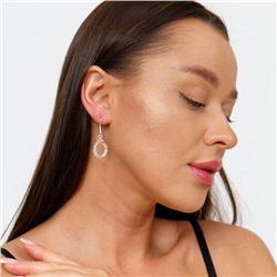 Серьги длинные висячие колечки, покрытие посеребрение, №013029, арт. 001.325