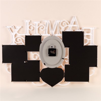 Фоторамка коллаж с часами Семья 70x52 см / Z009 /уп 12/ 8 фото