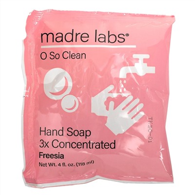 Madre Labs, Hand Soap, Freesia, 6 Pouches, 4 fl oz (118 ml) Each