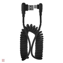 Кабель для зарядки Спираль Micro-USB, 2 м, 3A, быстрая зарядка QC3.0, тканевая оплётка