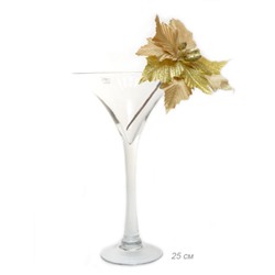 Цветок декоративный Пуансеттия 25 см золото / NG33-30 /уп 60/600/