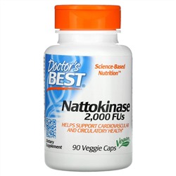 Doctor's Best, наттокиназа, 2000 FU, 90 вегетарианских капсул
