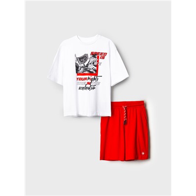 Комплект трикотажный для мальчиков: фуфайка (футболка), шорты