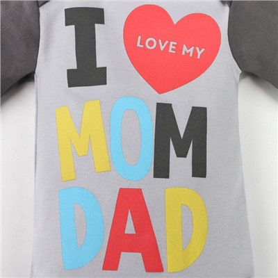 Боди Крошка Я Mum and Dad, рост 80-86 см, серое