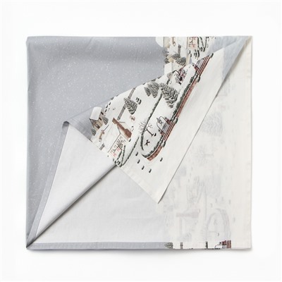 Скатерть новогодняя «Этель. Зимняя деревня», 149×220 см, 100% хлопок, саржа 190 г/м²