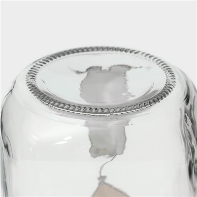 Кружка Доляна «Медведь», 450 мл, 10×7.5×13 см, с крышкой и трубочкой, стекло