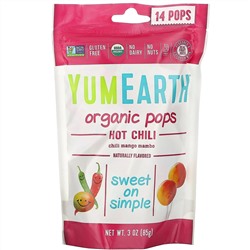 YumEarth, Organic Hot Chili Pops, Chili Mango Mambo, 14 Pops, 3 oz (85 g)