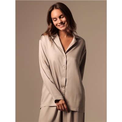 Пижама женская (рубашка, брюки) SL HOME Tensel Home, размер 48-50, серая