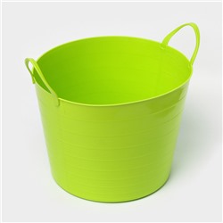 Корзина для белья мягкая, 27 л, d=37.5 см, h=30 см, ярко-зелёная