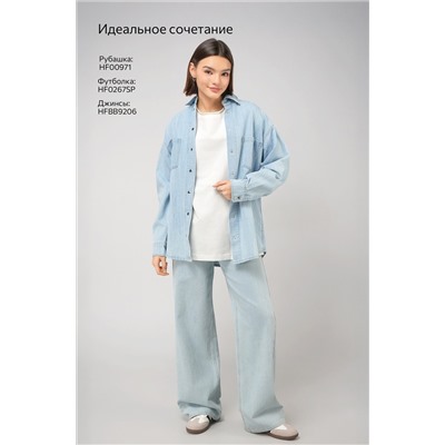 Женская футболка оверсайз из футера двухнитки Happyfox