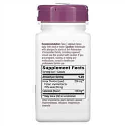 Nature's Way, конский каштан, 250 мг, 90 веганских капсул