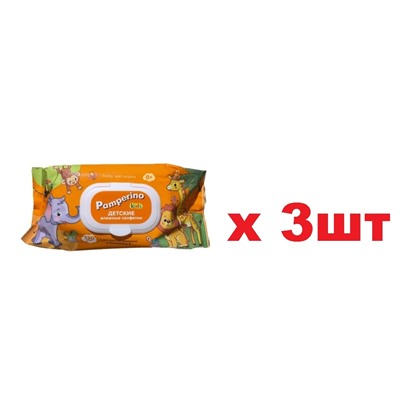Pamperino Влажные салфетки 130шт Kids Детские с ромашкой и витамином Е 3шт