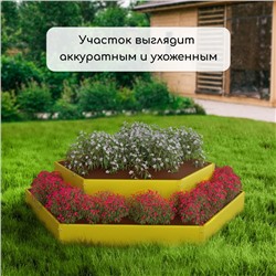 Клумба оцинкованная, 2 яруса, d=60–100 см, высота бортика 30 см, жёлтая, Greengo