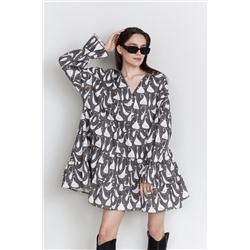 Платье женское  FREEDOM007/04/Серый, белый