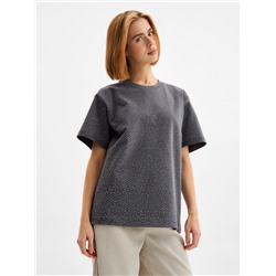 Футболка со стразами женская MIST, серая, размер 46-48