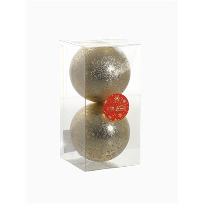 Ёлочные игрушки «Ретро», шары новогодние, d=10 см, набор 2 шт., золото