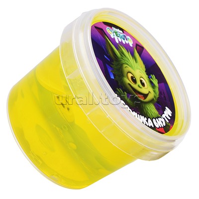 Слайм "Стекло" 90 гр Жёлтый с игрушкой