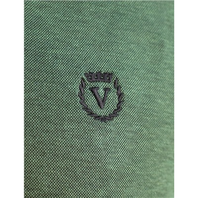 Джемпер хенли из полотна пике с меланжевым плетением с эластаном