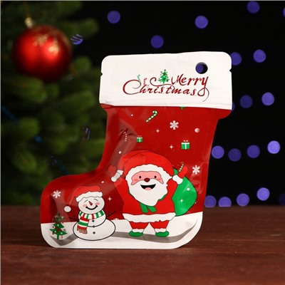 Пакет подарочный новогодний, с zip - lock застежкой, 10×15.5 см