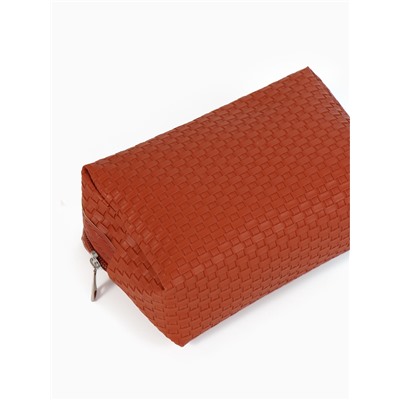 Косметичка универсальная, искусственная кожа, на молнии, коричневая