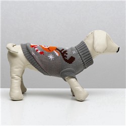 Свитер «Олень на сером», M (ДС 26, ОШ 26, ОГ 28-46 см)