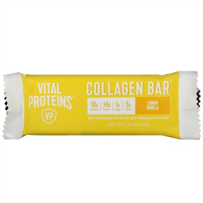 Vital Proteins, Collagen Bar, Lemon Vanilla, 12 Bars, 1.8 oz (50 g) Each