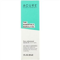 Acure, The Essentials, маруловое масло, 1 ж. унц. (30 мл)