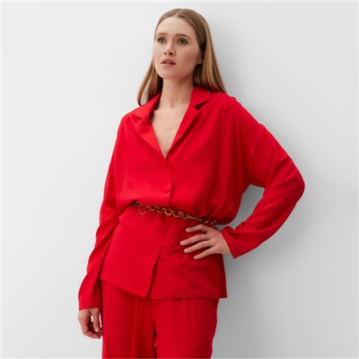 Костюм женский (рубашка, брюки) MINAKU: Casual Collection, размер 40, красный