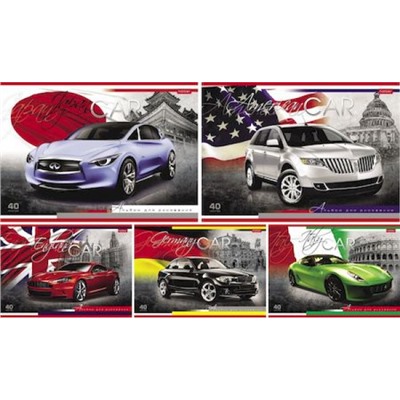 Альбом для рисования 40л "Country Cars" (004120) Хатбер