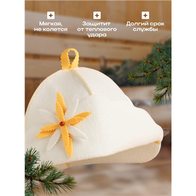 Шапка для бани и сауны «Лилия», полиэстер, «Добропаровъ»