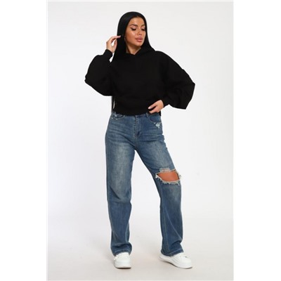 33523 Толстовка с капюшоном (Черный однотон)