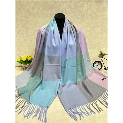 Палантин в клетку из кашемира, мультицвет