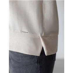 Свободный свитшот с принтом и разрезами из эластичного футера двухнитки без начеса