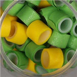 Клейкая лента пластик в банке «Зелёный и жёлтый», набор 40 шт., 1.2 см, дл. 0.9 м, 7×7×9 см